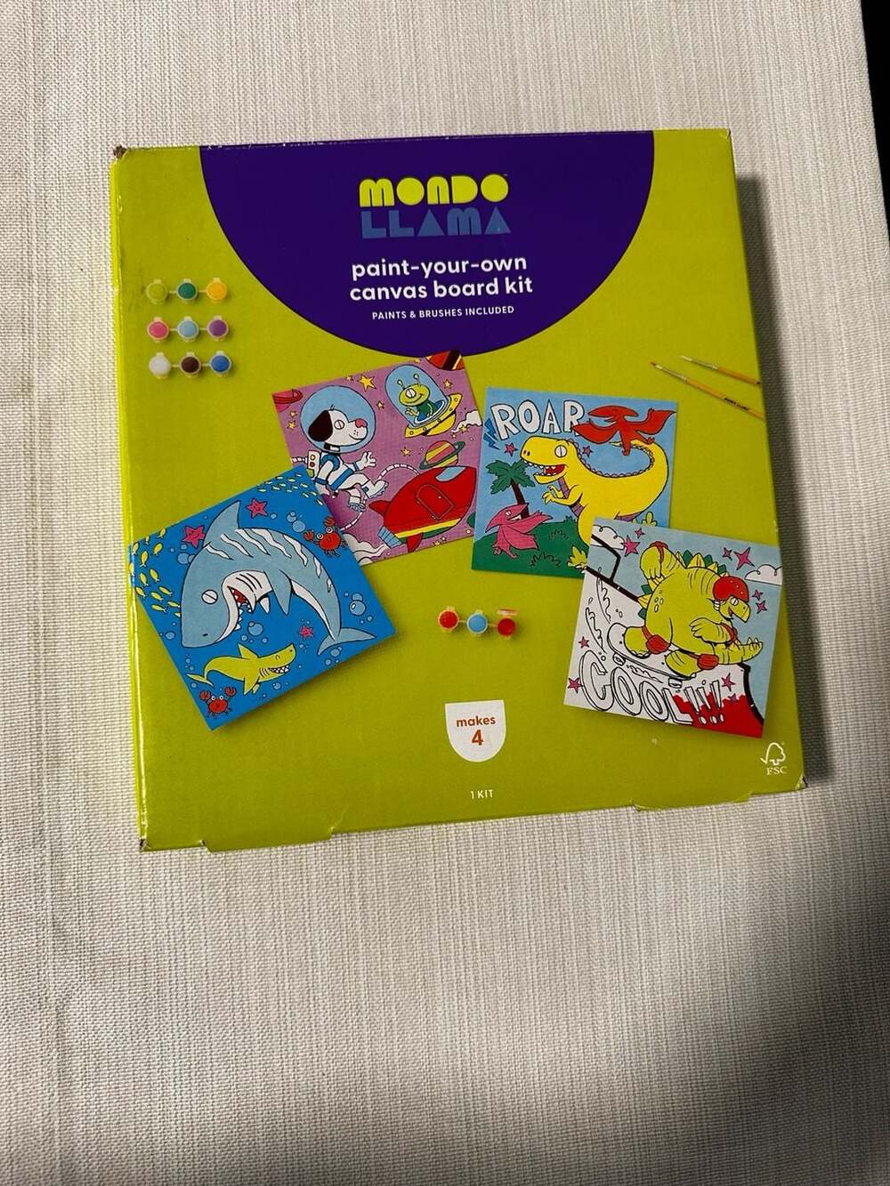 Mondo Llama Paint-Your-Own Canvas Board Kit (4-Pack)